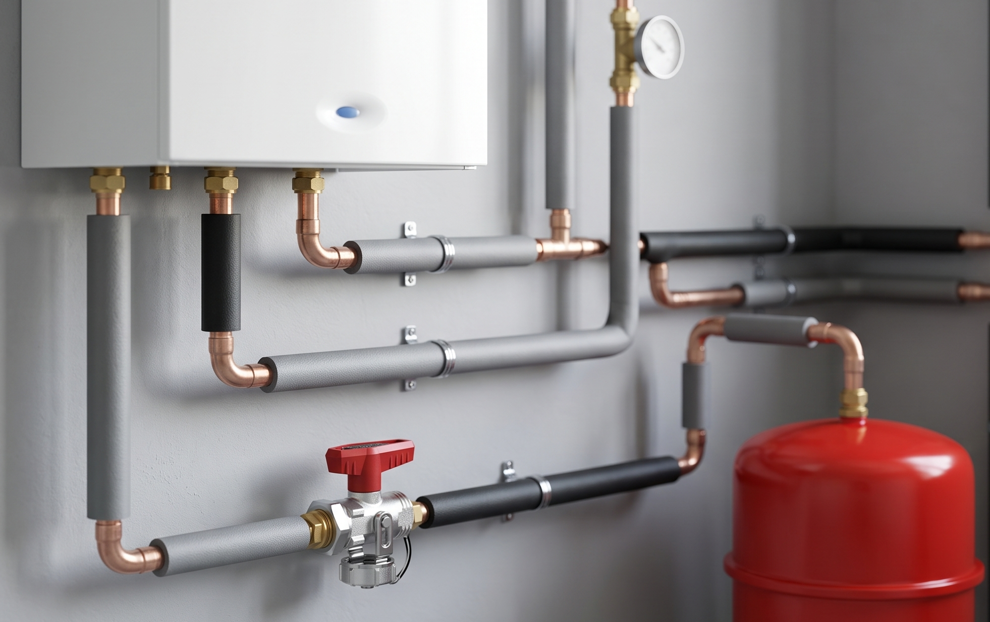 Robinet de vidange Flamco Simplex KFE-KH dans une installation de chauffage