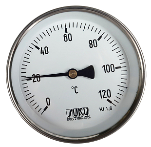 Thermomètre SUKU, D 100, L 45, 0-120°C + doigt de gant 1/2 (C31.000125)