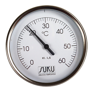 Thermomètre SUKU, D 80, L 100, 0-60°C + doigt de gant, 1/2 (C31.000033)