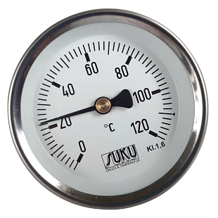 Thermomètre SUKU D 63 L 45 0-120°C + doigt de gant 1/2 (C31.000005)