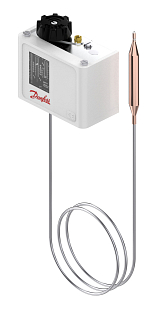Régulateur de température à capillaire Danfoss KP81 plage 80…150 °C (060L112166)