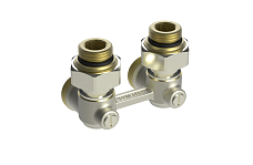 Raccord double pour radiateur Danfoss RLV-BK DN 15 coudé (003L0394)