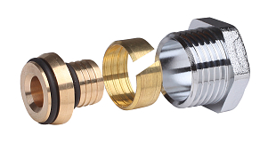 Raccord à compression Danfoss pour tubes Alupex 16 x 2 mm G 1/2" chromé (013G4200)