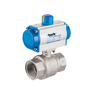 Vanne à boisseau sphérique en laiton TORK PAV901 DN 20 avec actionneur pneumatique simple effet SR (PAV901.20SR)