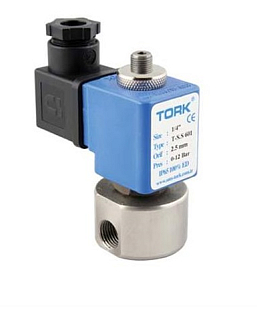 Électrovanne magnétique pour l'eau TORK S6075 trois voies, DN 8, 230 VAC