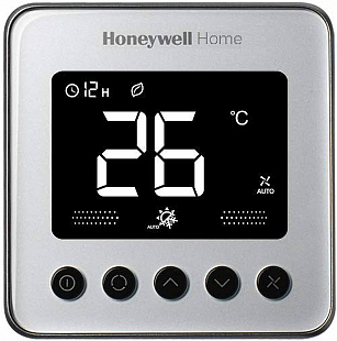 Thermostat numérique Honeywell TF428LN-RSS-U argenté brossé, pour ventilo-convecteur