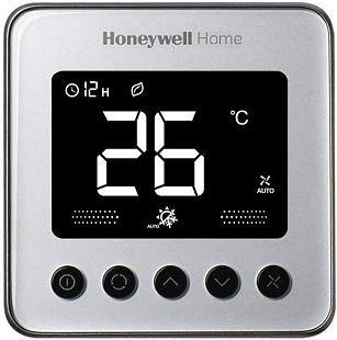 Thermostat numérique Honeywell TF428SN-RSS-U argenté, pour ventilo-convecteur