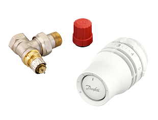 Kit avec tête thermostatique Danfoss Redia RA et vanne d'angle RA-N DN 15 (015G5325)