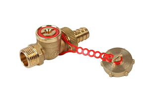 Robinet à boisseau sphérique avec rainure pour tournevis GIACOMINI R608, avec raccord pour tuyau, 1/2” (R608Y013)
