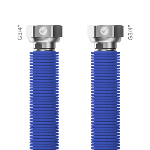 Tuyau de raccordement Merabell AQUA FLEXI G3/4"-G3/4" bleu, longueur 30–60 cm