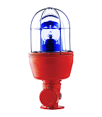 SIRENA Maják rotační - EX 080 RA _ 24 V; DC; modrá; Barva základny: červená; IP66