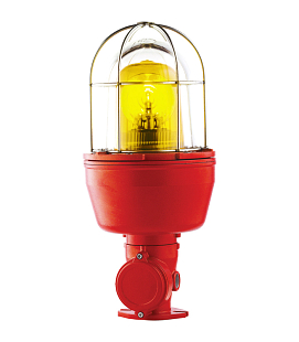 SIRENA Maják rotační - EX 080 RA _ 240 V; AC; žlutá; Barva základny: červená; IP66