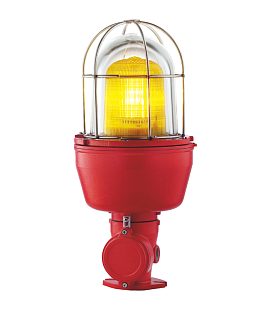 SIRENA Maják signální blikající - EX 080 LA L H _ 24 V; DC; žlutá; Barva základny: červená; Halogen; IP66