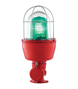 SIRENA Maják signální blikající - EX 080 LA L H _ 24 V; AC; zelená; Barva základny: červená; Halogen; IP66