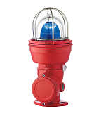 SIRENA Svítidlo signální - EX 050 OVO SMD (ATEX EX-D) _ 12/24 V; ACDC; M25*1,5; modrá; Barva základny: červená; Základna plochá; IP66