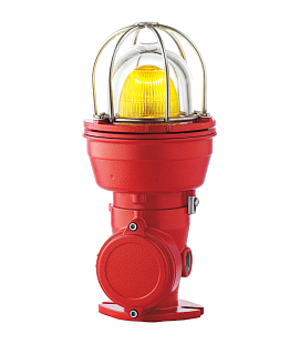 SIRENA Svítidlo signální - EX 050 OVO SMD (ATEX EX-D) _ 12/24 V; ACDC; M25*1,5; žlutá; Barva základny: červená; Základna plochá; IP66