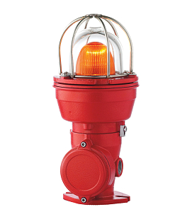 SIRENA Svítidlo signální - EX 050 OVO SMD (ATEX EX-D) _ 90/240 V; AC; M25*1,5; oranžová; Barva základny: červená; Základna plochá; IP66
