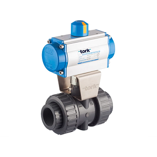 Vanne à bille en PVC Tork DN 80 avec actionneur pneumatique double effet DA (PAV913.80DA)